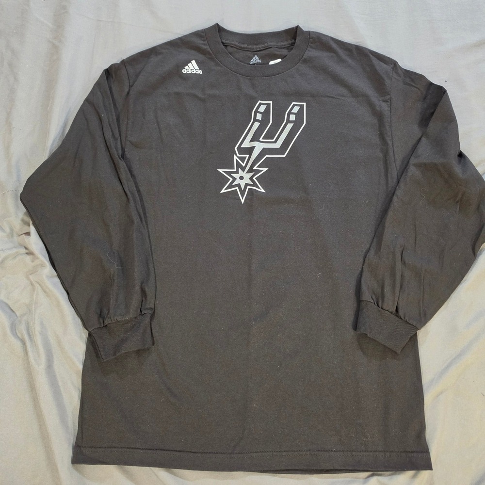 Adidas San Antonio Spurs Tony Parker 9 Long Sleeve Shirt Mens Large Black NBA